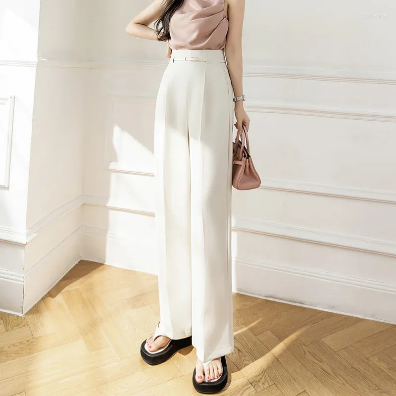 Women's Pants Niche Korean Style High Waist Wide Leg 2024 Leisure Commute Trousers And Suit