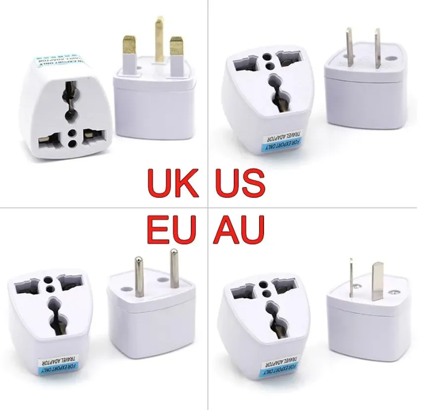 Högkvalitativ reseladdare AC Electrical Power UK/AU/EU till US Plug -adapterkonverterare USA Universal Power Plug Adaptador Connector (White)