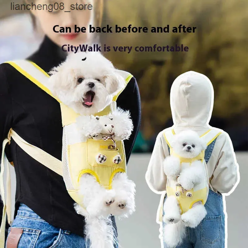 Cute Bear Dog Cat Chest Backpack Carrier Breathable Mesh Pet