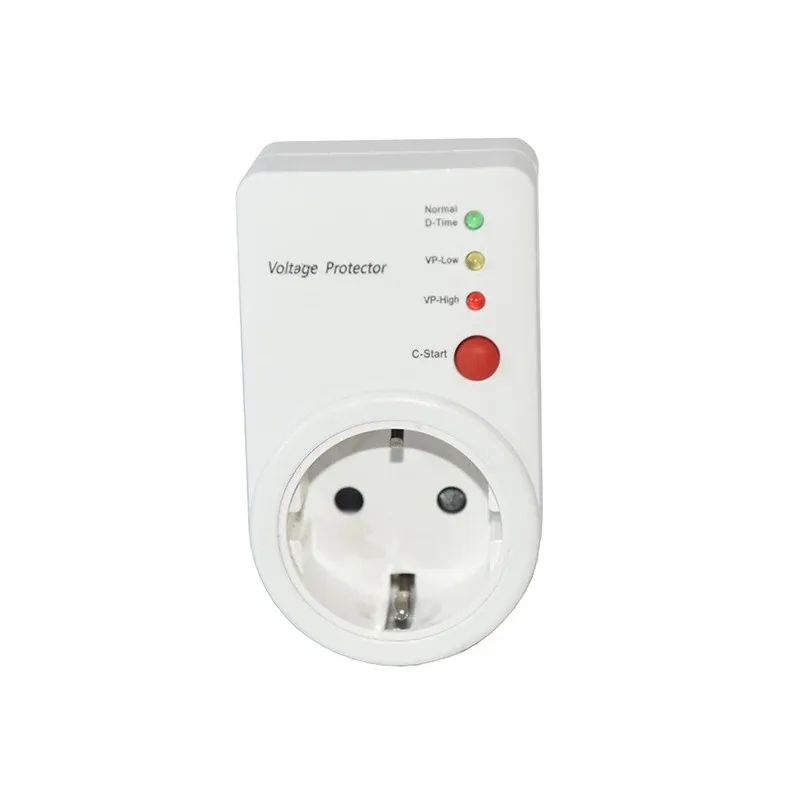 Plugs Automatisk spänningsomkopplare AVS 16A 220V Power Surge Protector Protector EU Plug Socket Type Spänning Säker kylskyddsskydd