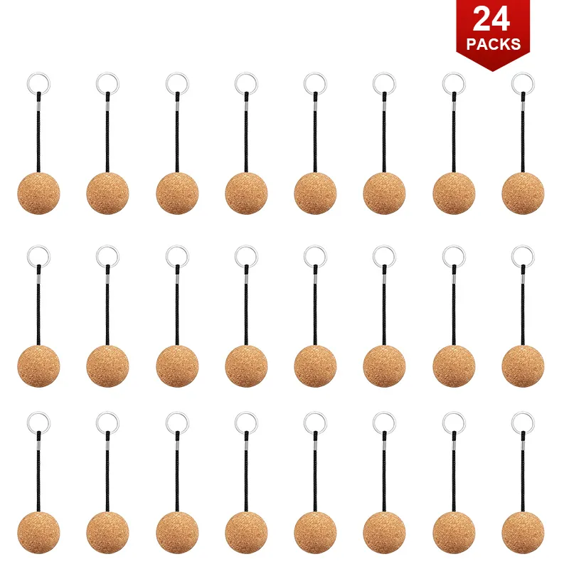 24 Sätze von kugelförmigen Schlüsselbund aus reinem Holz und leerem Material anpassbarer Schlüsselbund