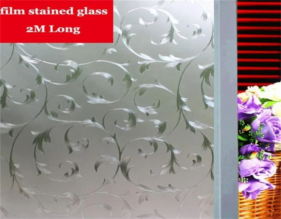 Silver Iron Art Mönster Film målat glas ogenomskinliga Frosted Window Films Vinyl Static Cling Self Lime Privacy Glass Stickers Y209540160