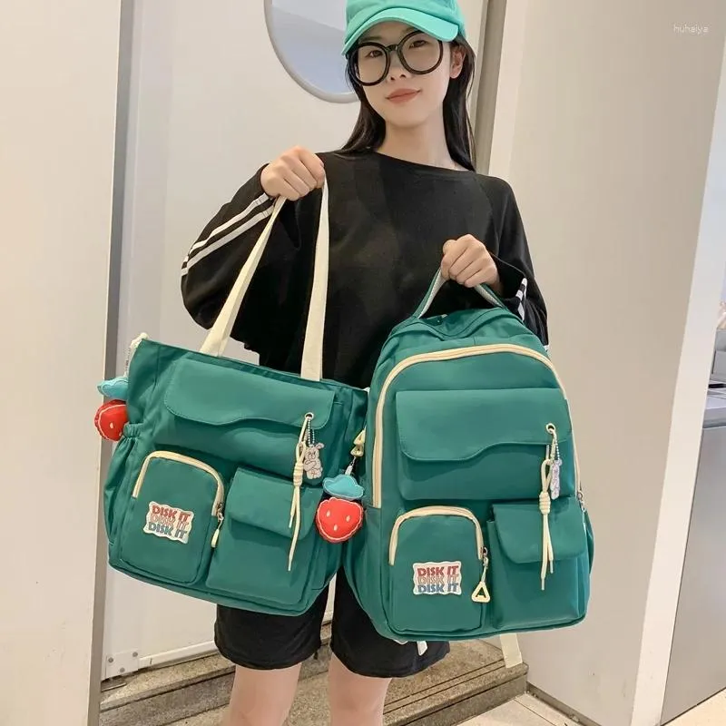 Mochila impermeable mujeres lindo set de nylon bolsita de moda para niñas kawaii mochila adolescentes bookbag de viaje mochila