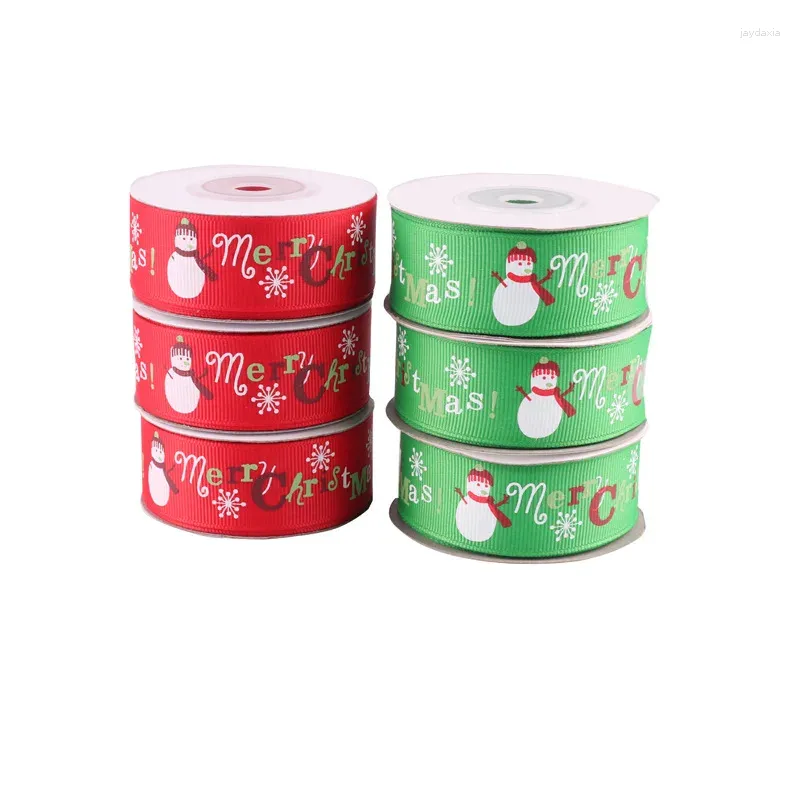 Party -Dekoration Schneemaner Muster Ribbon Weihnachten gefärbt für Seilbandpapier Farbbaum Ornamente 10mm