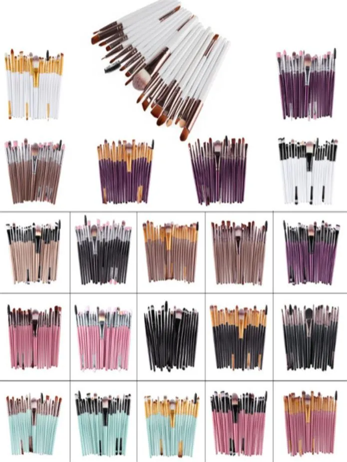 20 PCs Brand Make -up Pinsel Professionelles kosmetisches Pinselsatz mit Naturkonturpulver Kosmetikpinsel Makeup308939