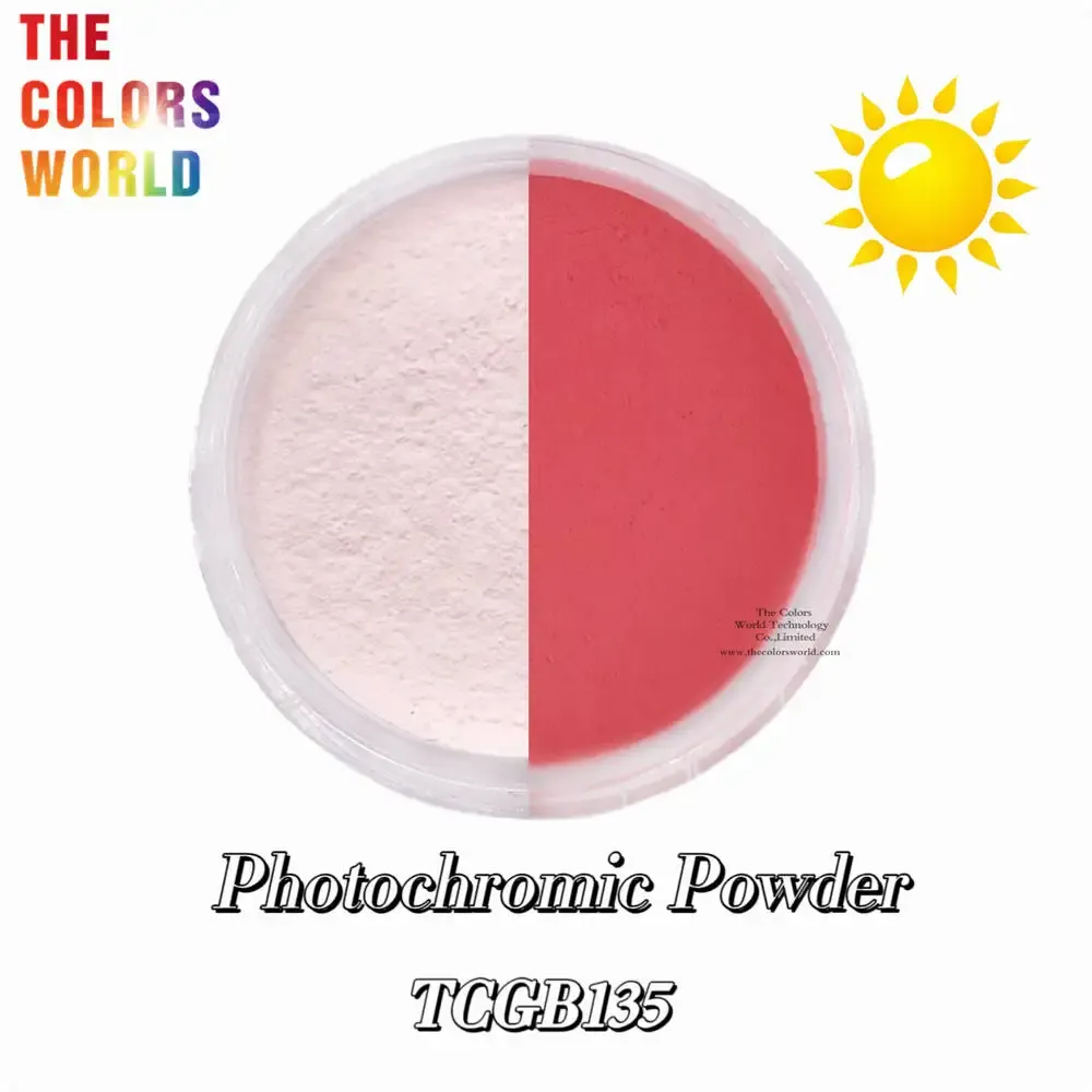 Glitter TCT773 Color Change Photochromic Powder Pigment Sunlight UV Light Sensitive Powder Color Change Pigment Nail Art Jewelry Making