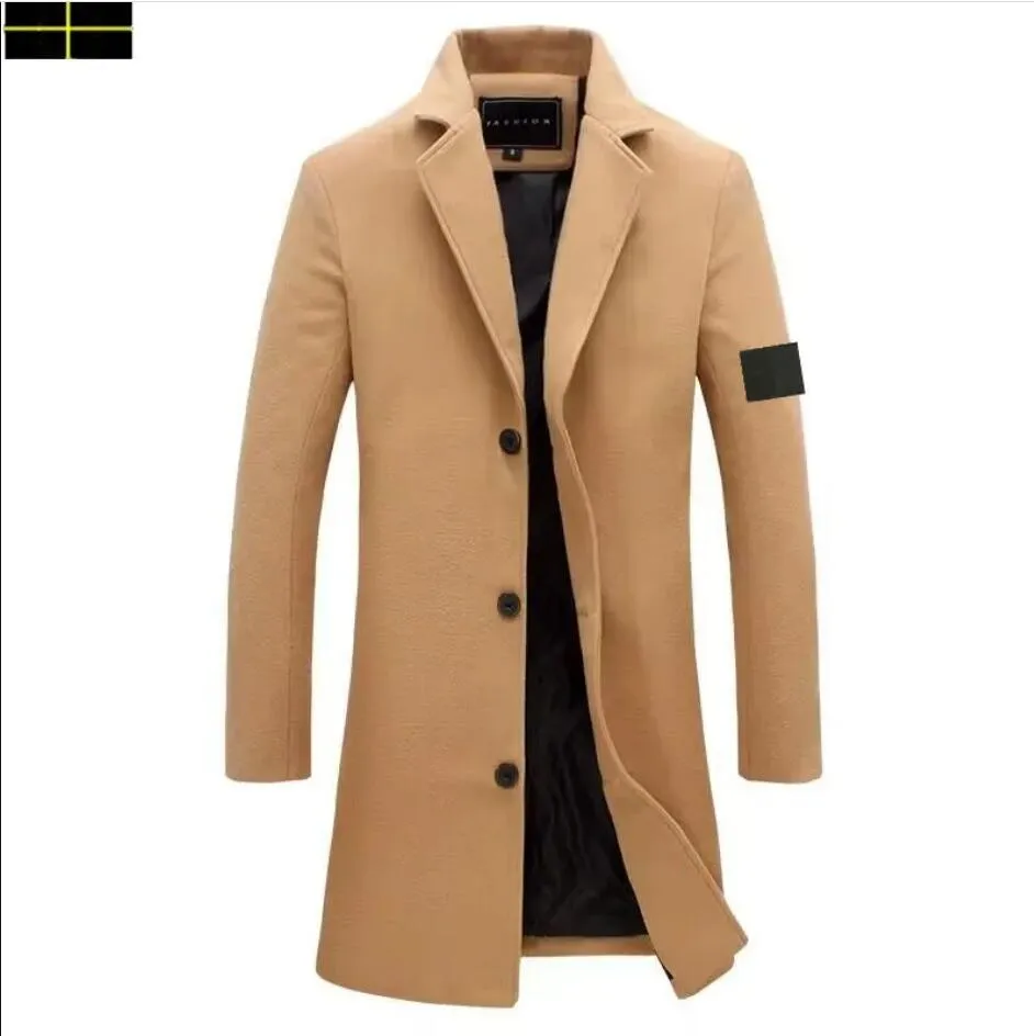 Steenjack eiland heren trench jas nieuw luxemerk heet verkopen modeontwerper hoogwaardige klassieke heren lange trench jas losse jas winddichte jas k7