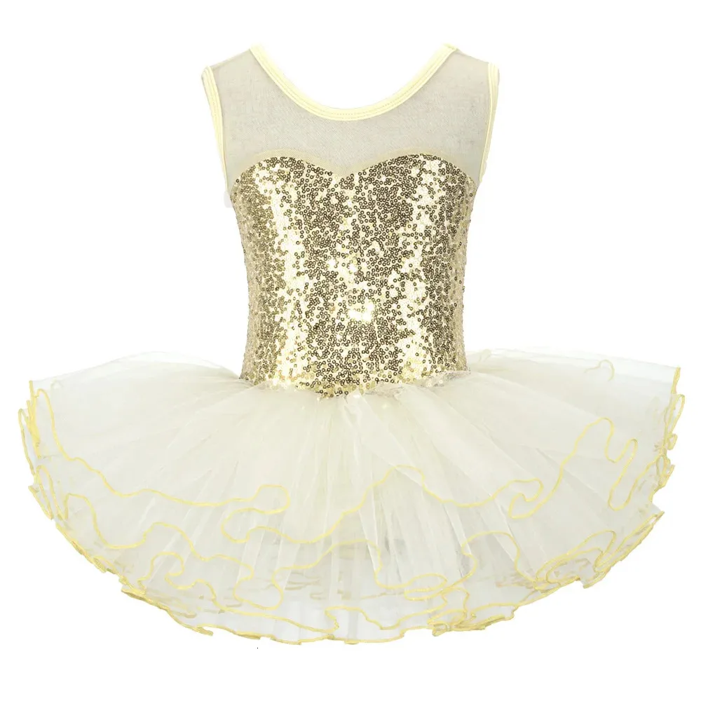 Belles filles ballerina fée du bal de bal costume enfants à paillettes robe de fleur dancewarwear gymnastique juge de ballet tutu robe 240412