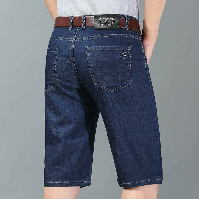 Jeans maschili jeans per affari estivi, pantaloncini maschili, vestibilità sottile per giovani, grandi dimensioni, pantaloni medi sottili, pantaloni taglie taglie