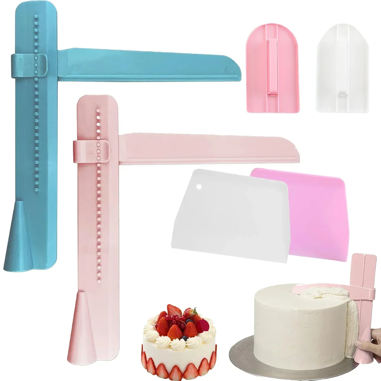 Moulds Cake Scraper Smoother Adjustable Fondant Spatulas Cake Edge Smoother Cream Leveling Device DIY Baking Tools Cakes Pastry Spatula