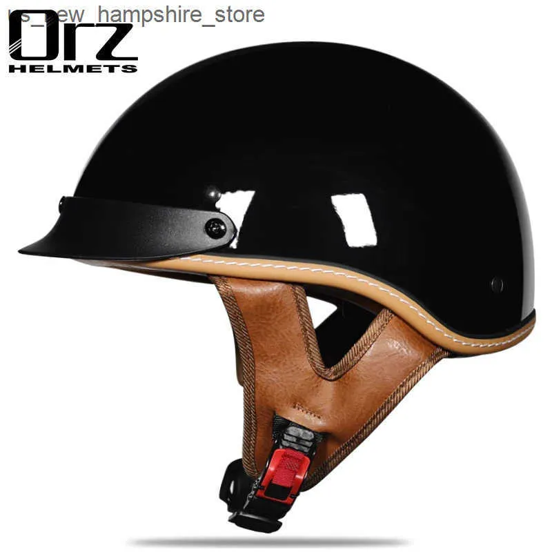 DOT Approved Open Face Motorcycle Half Helmet With Visor  Retro Style,  Multiple Colors