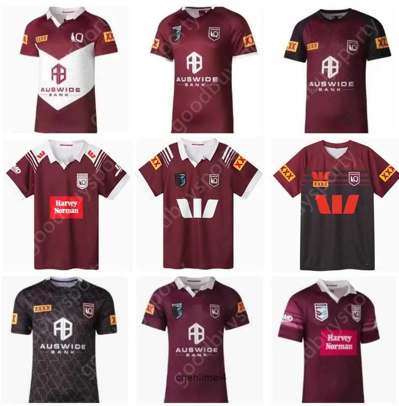 NOVO QLD 2023 2024 Queensland Maroons Rugby Jerseys State de Origem Treinamento Indigno Rugby camisa Nome e número personalizados