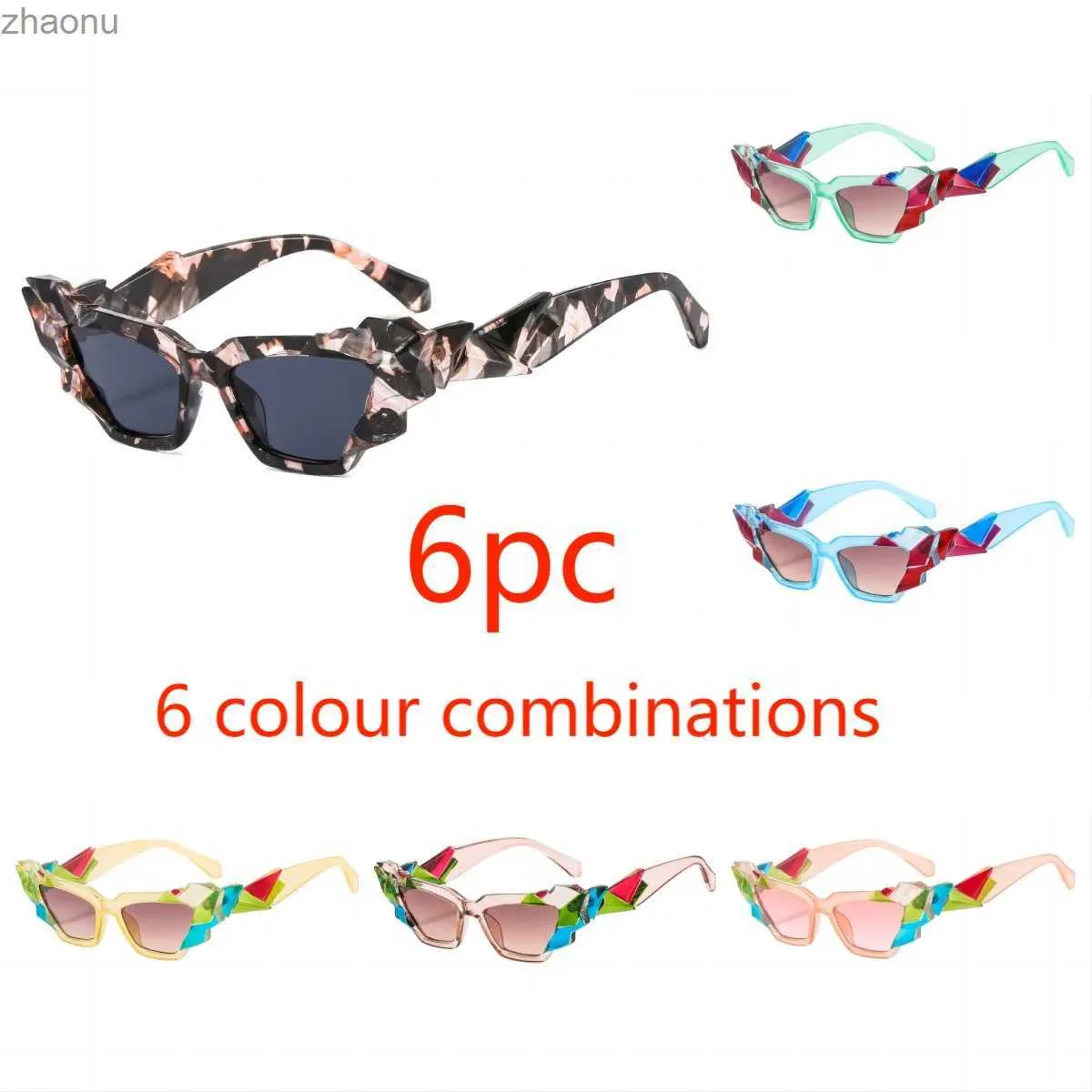 Sonnenbrille Personalisierte Fashion Cat Eye Sonnenbrille Cross Trend Street Party Karneval Sonnenbrille 2024 Neue Mode tragbare Sonnenbrillexw