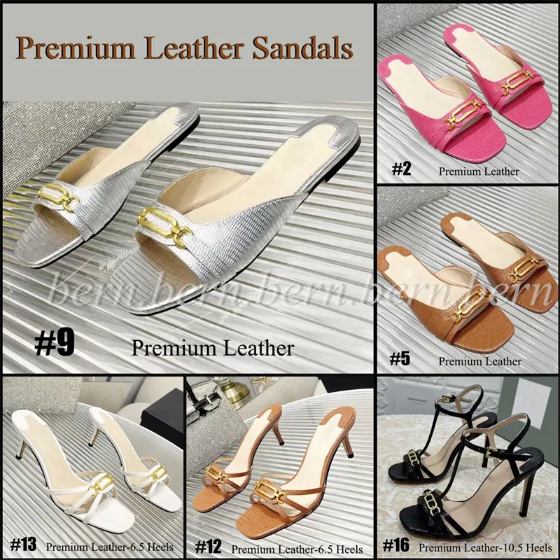 Premium Leder Frauen Mode Sandalen High Heels Pantoffeln für Frauen Sommergeschenke