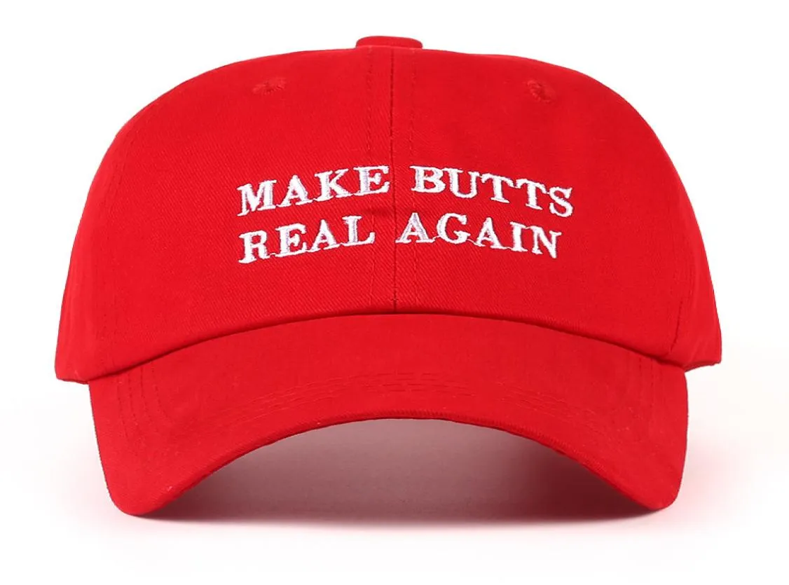 NIEUWE MAAK ECHTE BUTTS OPNIEUW HASBAL CAP LERRTER Borduurde katoen Men039S Dad Hoed Men Vrouwen Snapback Hat Red Cap3443385