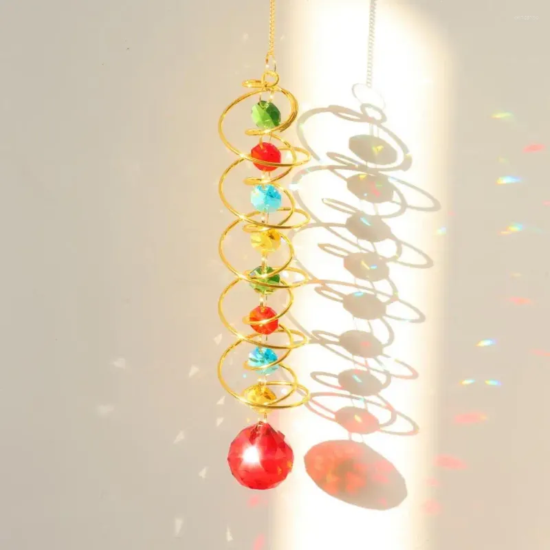 Figurine decorative Fuce Decorazione sospesa Chakra Rainbow Prism Suncatcher Suncoraio Giardino esterno Ornamento di guarigione per regalo di compleanno