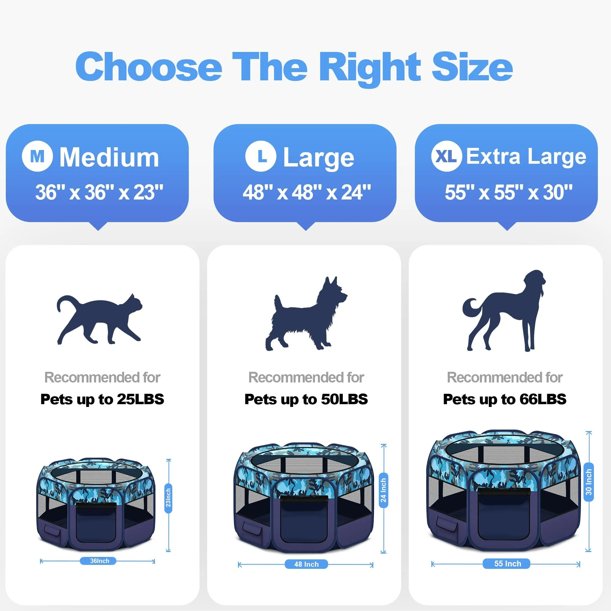 Yaheetech 12 Panel Large Foldable Dog Pen Pet Playpen For Rabbit