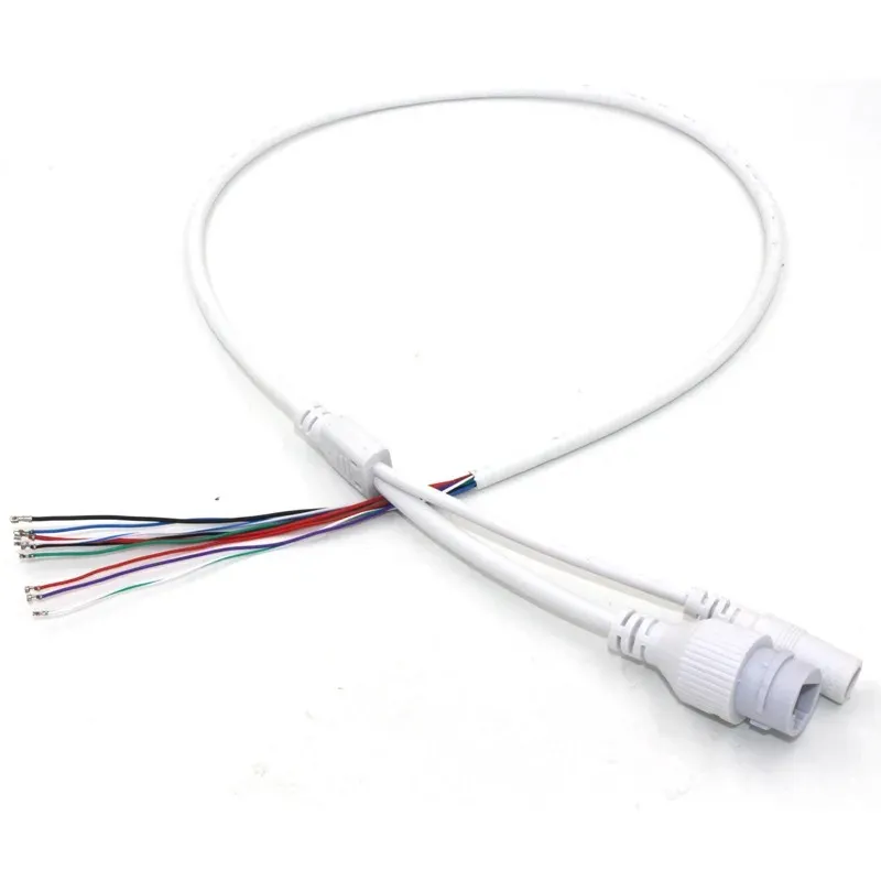 2024 ANPWOO High Quality 9-Pin IP Camera Module Network Cable Pigtail 80cm 1/2/3/6 PoE RJ45 DC12V Power Supply 4In1 Waterproof Kitfor High Quality Network Cable