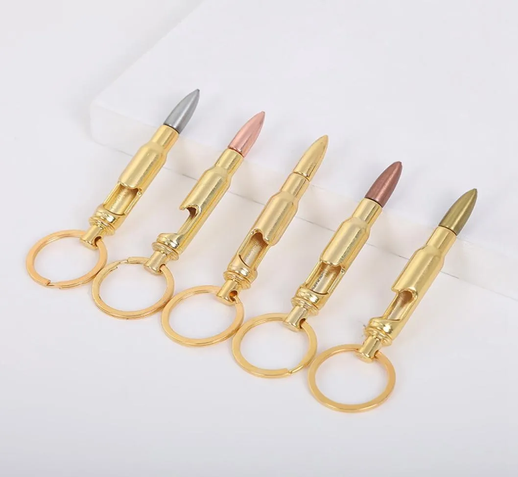 Designer weapons Bullet Bottle Openers Alloy Keychain Creative Bullet Model Beer Bottle Opener Key Pendant Bar Kitchen Tools3981561