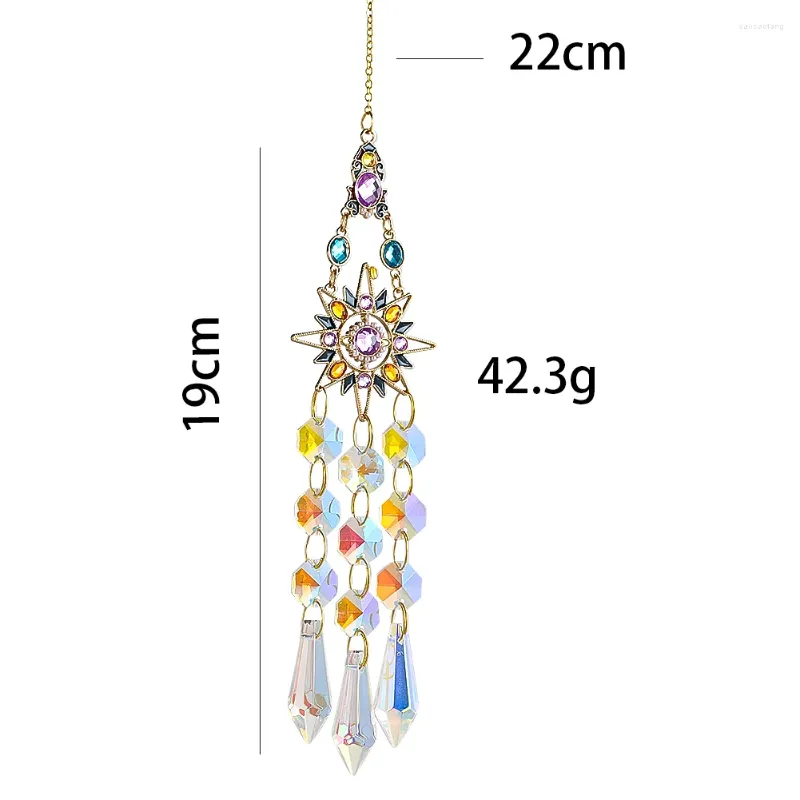 Dekorativa figurer 1 st hängande solfångare kristallpärlor vindklocka hängande färgglada diamanter regnbåge gör prisma diy hem dekoration