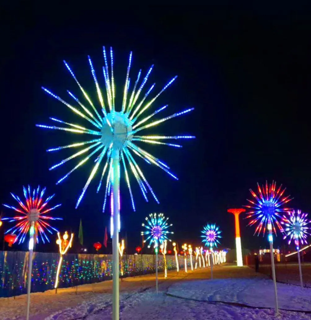 Outdoor Decoration LED Fireworks Light Christmas Tree Light 20pcs Branches Colorful Changing Garden Landscape Light Supplies3639080