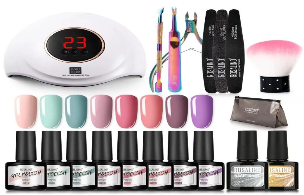 Nail Art Kits Gel Polish Kit Professional Set Acrylic With 36W LED UV Lamp For Manicure Tools And Supplies Base Top Suits7401287