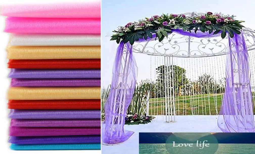 DIY 48CMX5M ORGANZA TULLE Fabric Crystal Wedding Arches Snow Yarn Wedding Party Decoration Baby Show 774848569