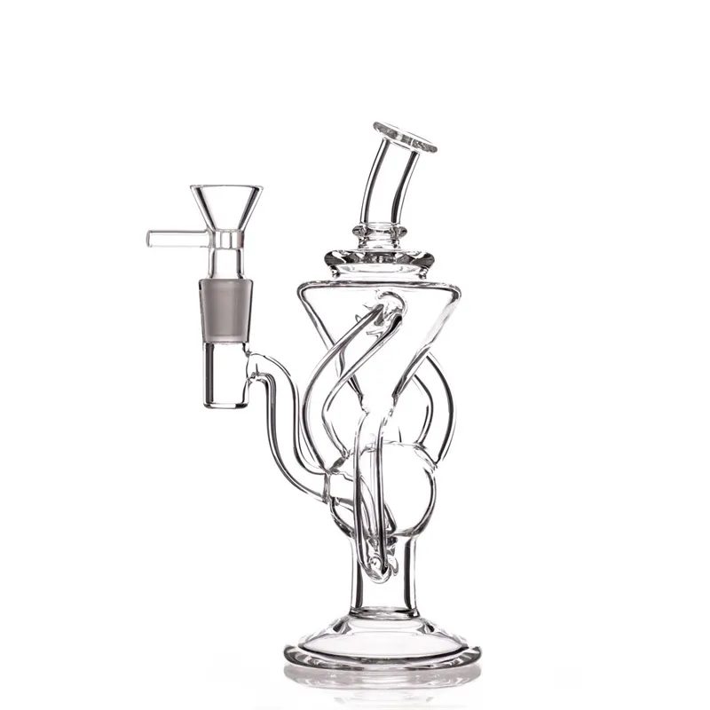 High end and complex design, upper and lower return and underwater circular handmade glass hookah