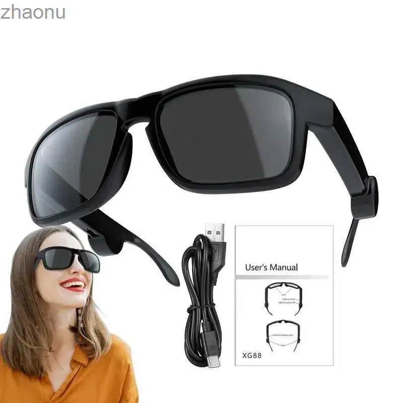 Sonnenbrille Herren Smart Sonnenbrille Offene Kopfhörer Wireless Sonnenbrille Smart Sonnenbrille mit Lautstärke auf und ab Musik und Sprachkontrollexw