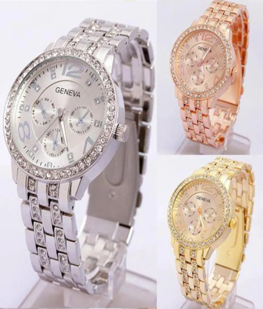 Montres pour les femmes Genève Bling Steel Watch Quartz Wrist Watch5065463