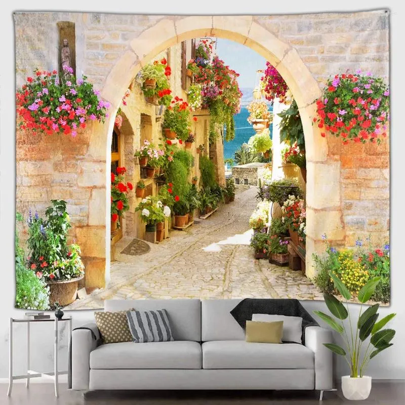 Tapestries bloemen plant landschap hippie tapijtstraatstijl woonkamer slaapkamer achtergrond muur hangende stof tafelkleden