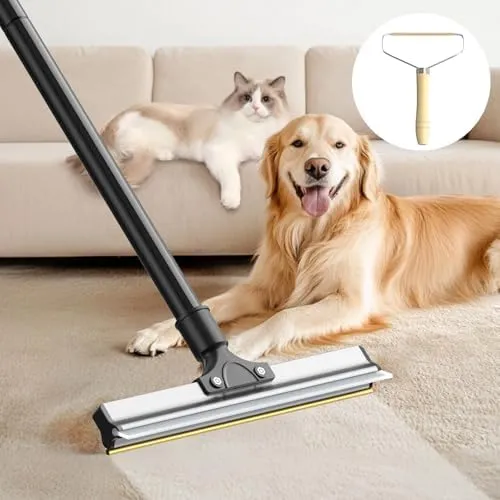 Pet Hair Remover Carpet Rake With Height, Hair Remover