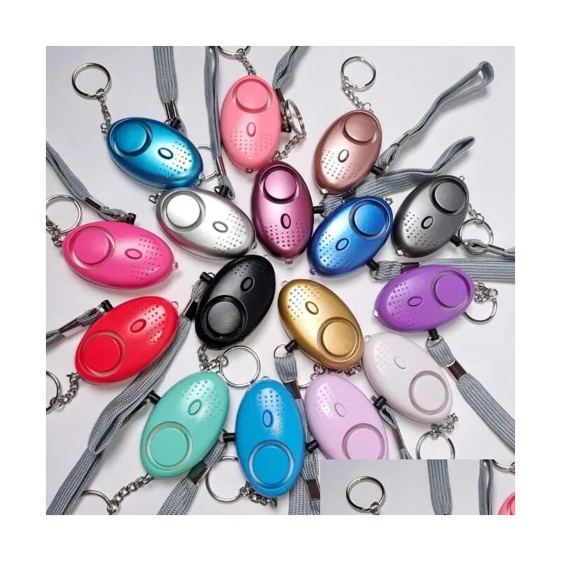 130db Oeuf Shape Emergency Keychain Keychain Security Security Alarm For Girls Women Alert Protect Alert Safety Scream Loud avec LED DROP DHHE1