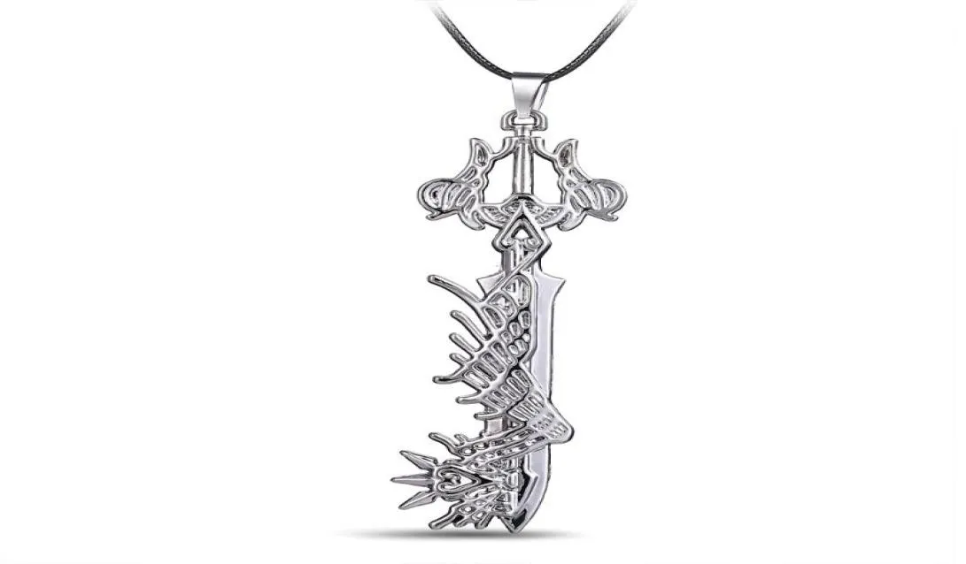 Colliers pendentiels ventilateurs magiques Bijoux Bijoux Déclaration de femmes Collier Kingdom Hearts Chaîne en cuir Game KH 3 Pendants clés Men 9534400