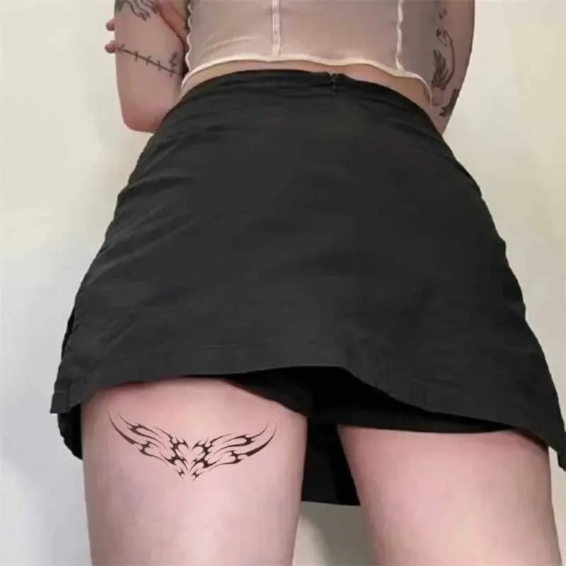 Tattoo Transfer Succubus Temporary Tattoos for Women Sexy Black Totem Fake Tattoo Art Lasting Tattoo Stickers Waterproof Tatuajes Temporales 240427
