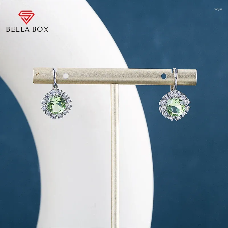 Серьги для гриппа Bella Box Luxury Emerald Zarcon Sergring Синтетические драгоценные ушные ушные украшения