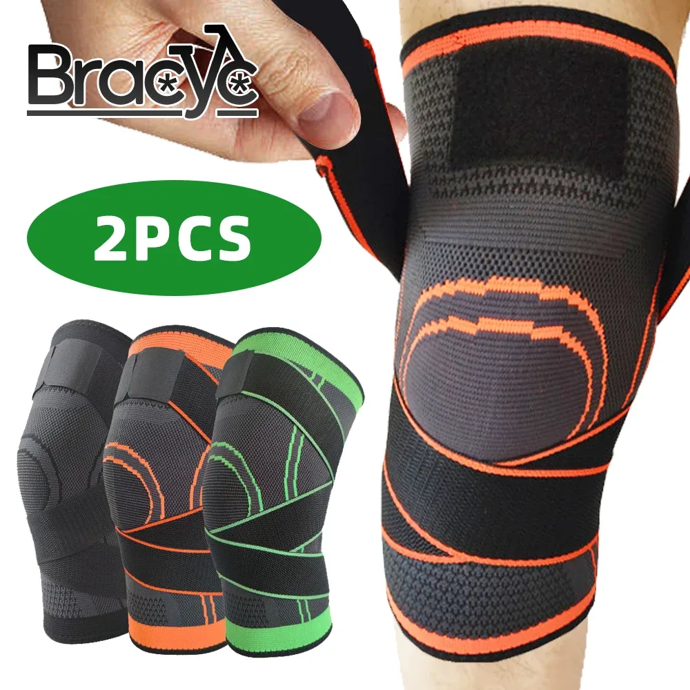 Segurança 2pcs joelheiras de joelheiras esportes elásticos elásticos suportes fitness Basketball Brace Brace Artrite médica Protetor de articulações