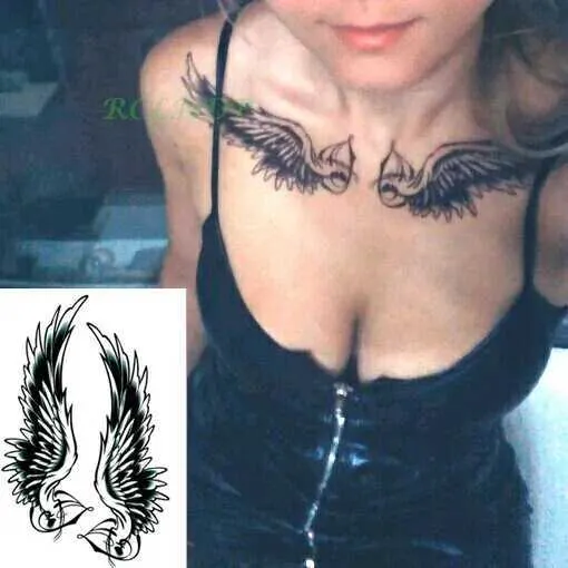 Tatuagem Transferência de tatuagem Tatuagem temporária Adesivo Divino asas de anjo Tatto Tattoo Tatuagens falsas para meninas mulheres 7 240427