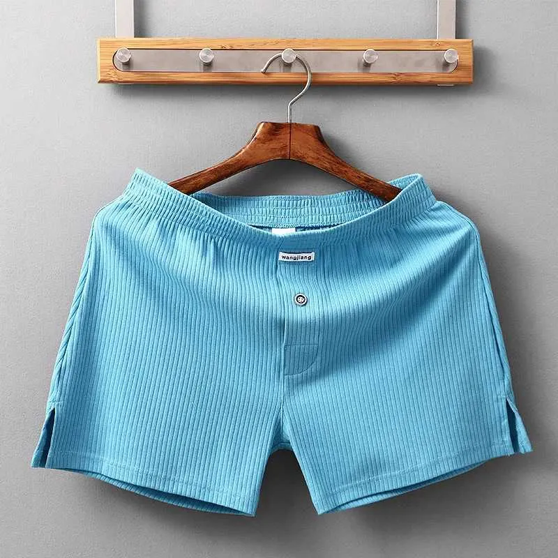 Men's Shorts Summer Mens Home Arro Pants Cotton Breathable Comfortable Sports Solid Vertical Pattern Big Underwear Q240427
