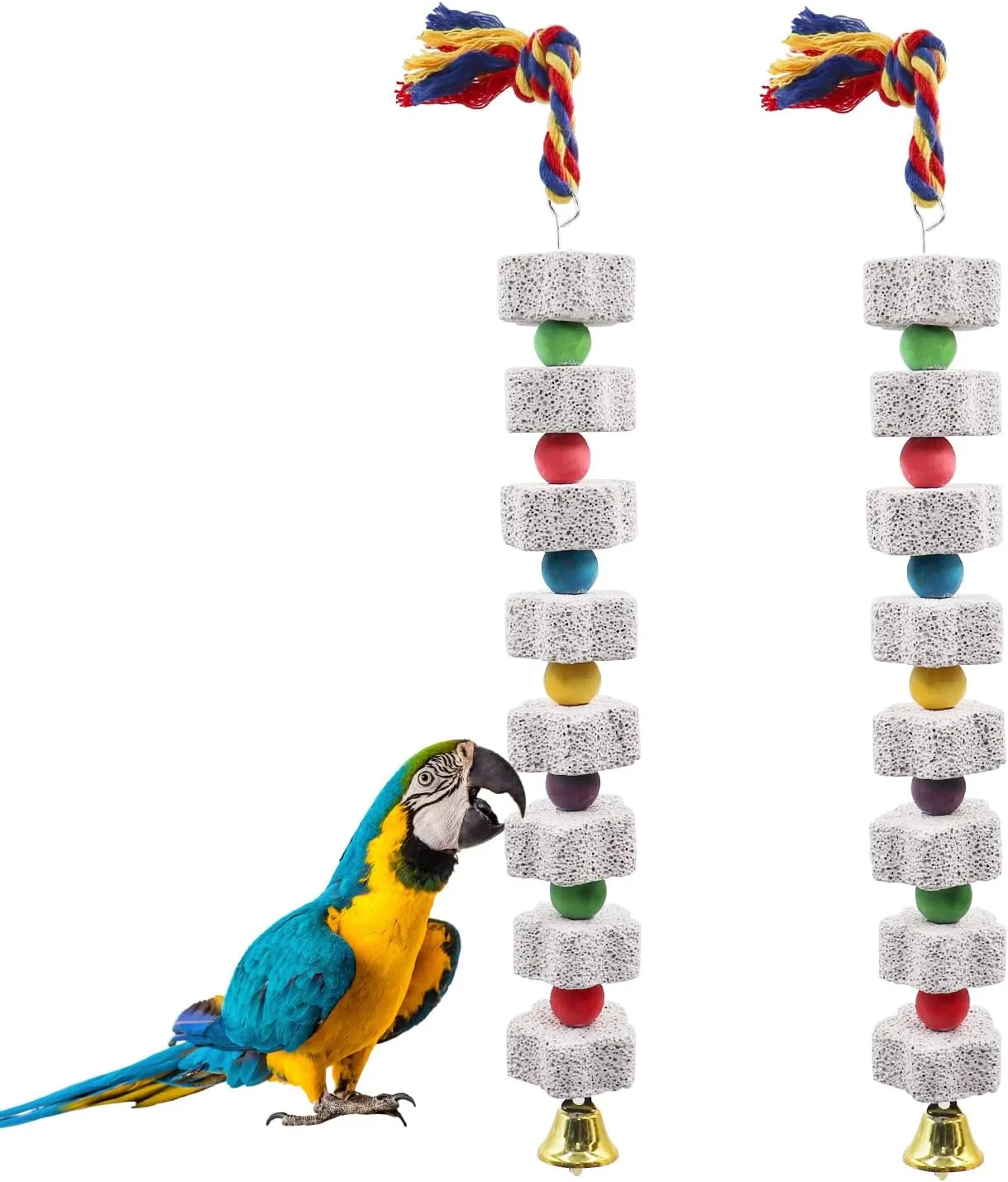 Sotoboo Ball Parrot Chew Toy With Stainless Steel Etal Spoons Boredo Breakers For Bird Acaw