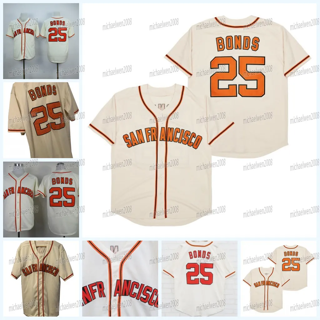 In Stock San Francisco 25 Barry Bonds Cream Throwback From 11