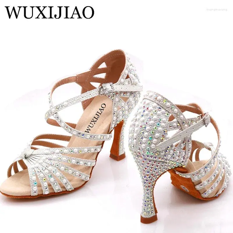 Chaussures de danse wuxijiao perle ramionnage latin intérieur sports confortables basses fond doux salsa de nombreuses couleurs à choisir