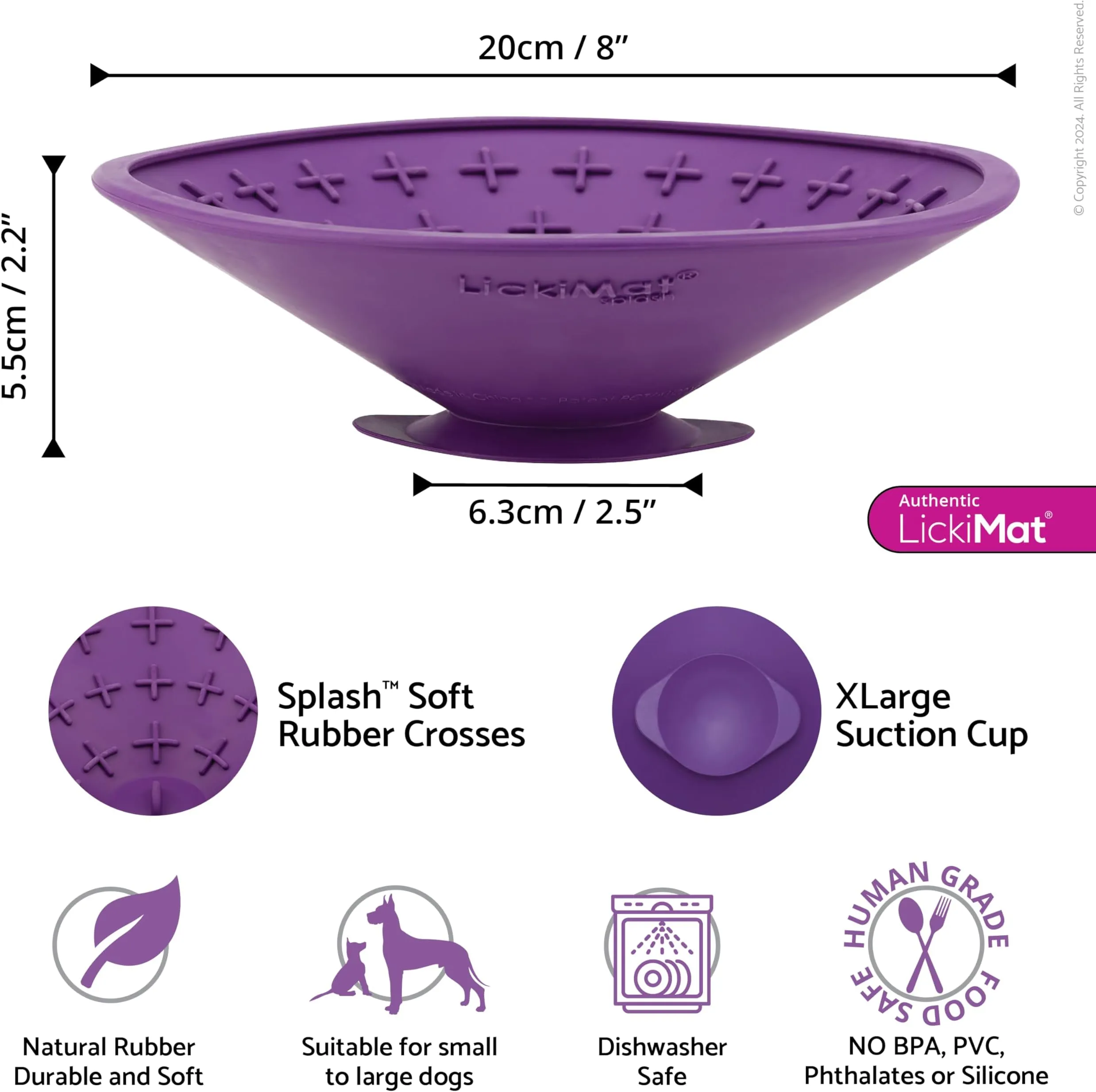 Lick Mat For Dogs - Silicone Slow Feeder Bowl For Anxiety Relief, Peanut Butter/Yogurt, Green