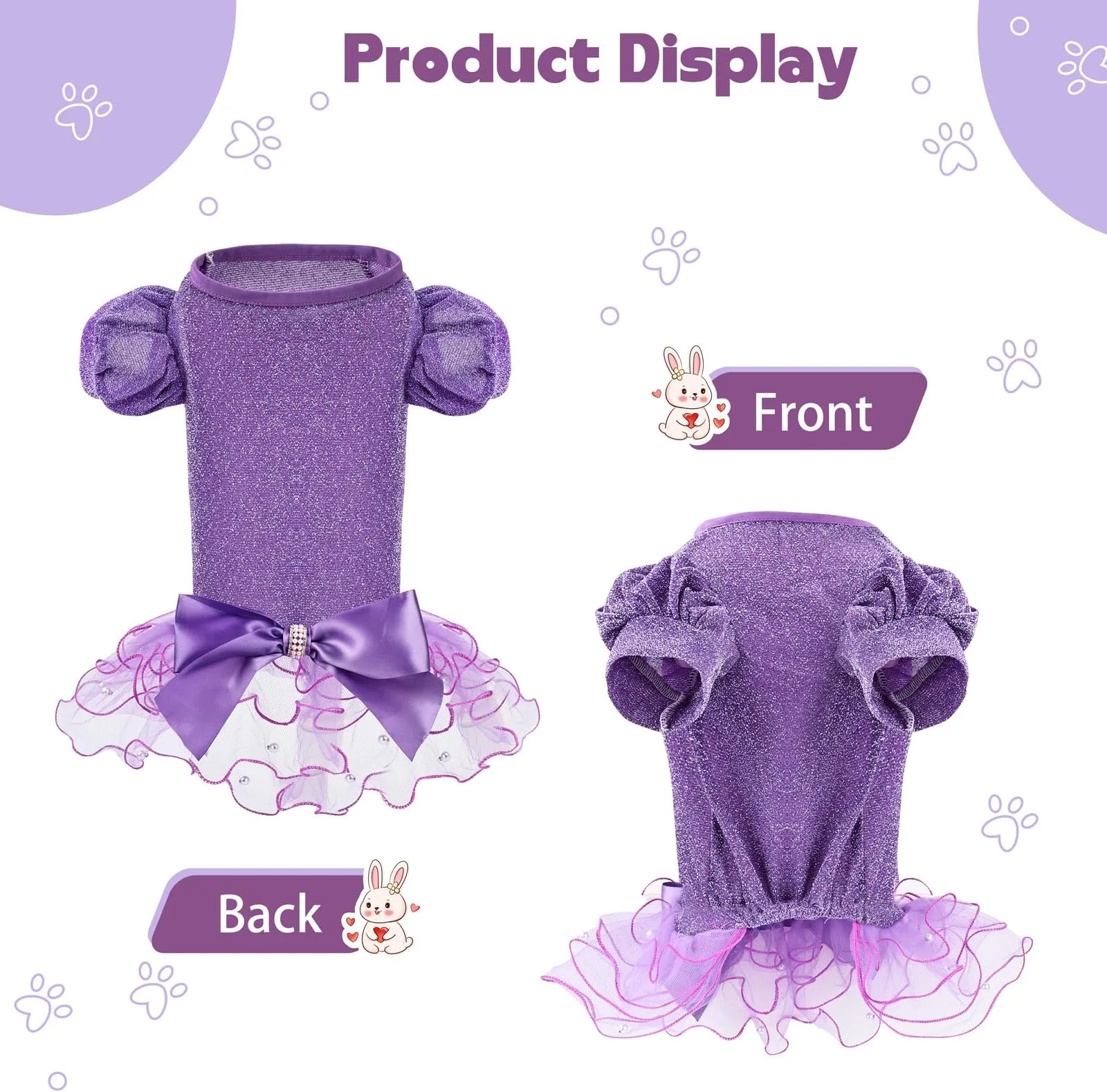 fitted lace wedding dress Pawpatu Purple Butterfly Costume Dress for Pets, M (13-20LB) main image 0