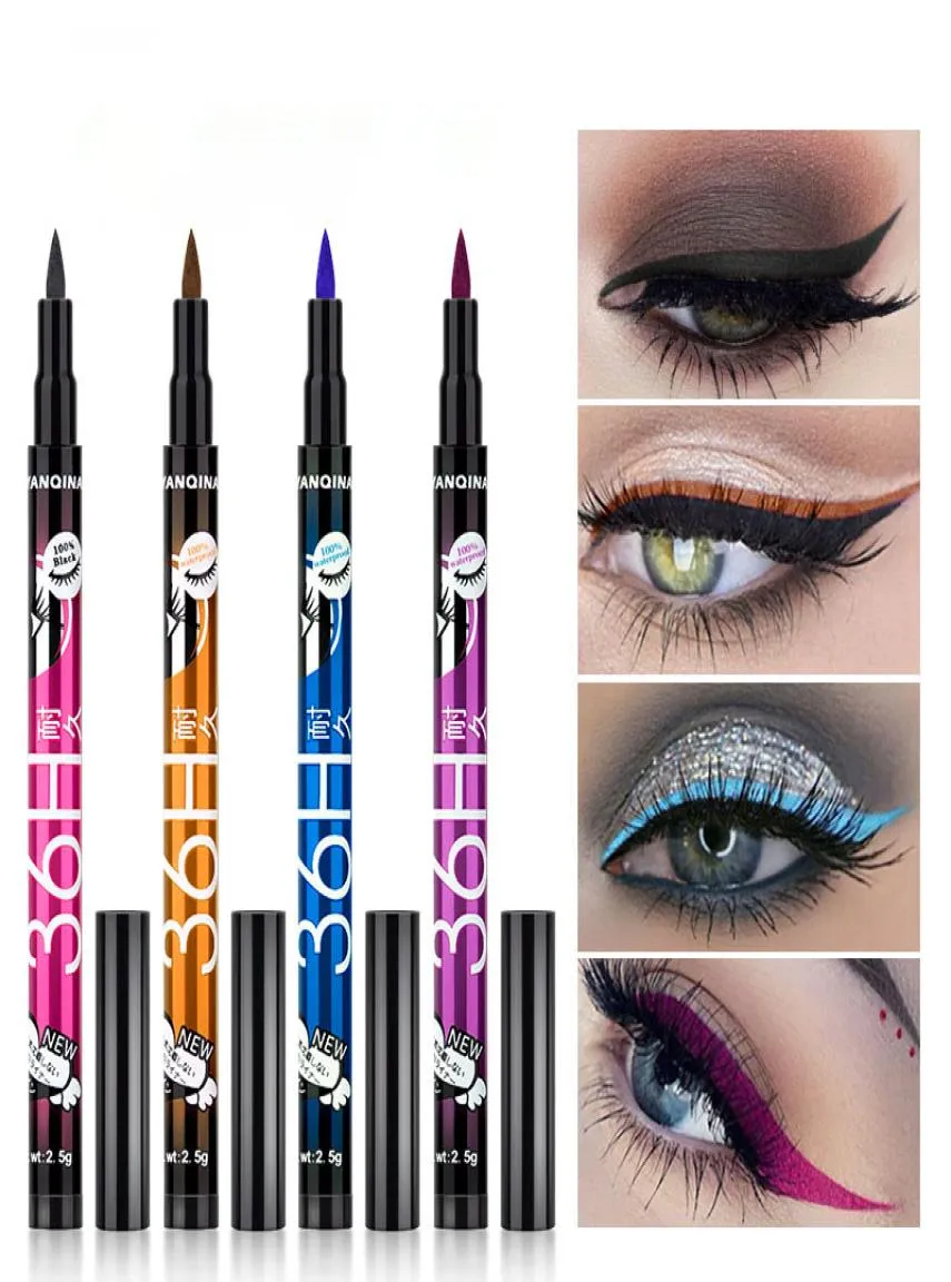 YANQINA Women Girl Makeup Eyeliner Black Waterproof Pen Liquid Eye Liner Pencil 36H Make up Beauty Comestics Drop4516394