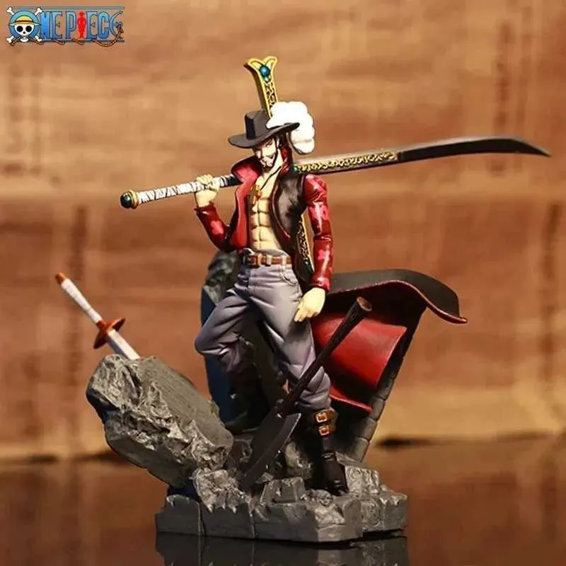 Action Toy Figures 15cm One Piece Figures Eagle Eye Dracule Mihawk Animation Figur Top Of The Line War PVC Action Diagram Model Toy Decoration Doll Fan Giftl2403