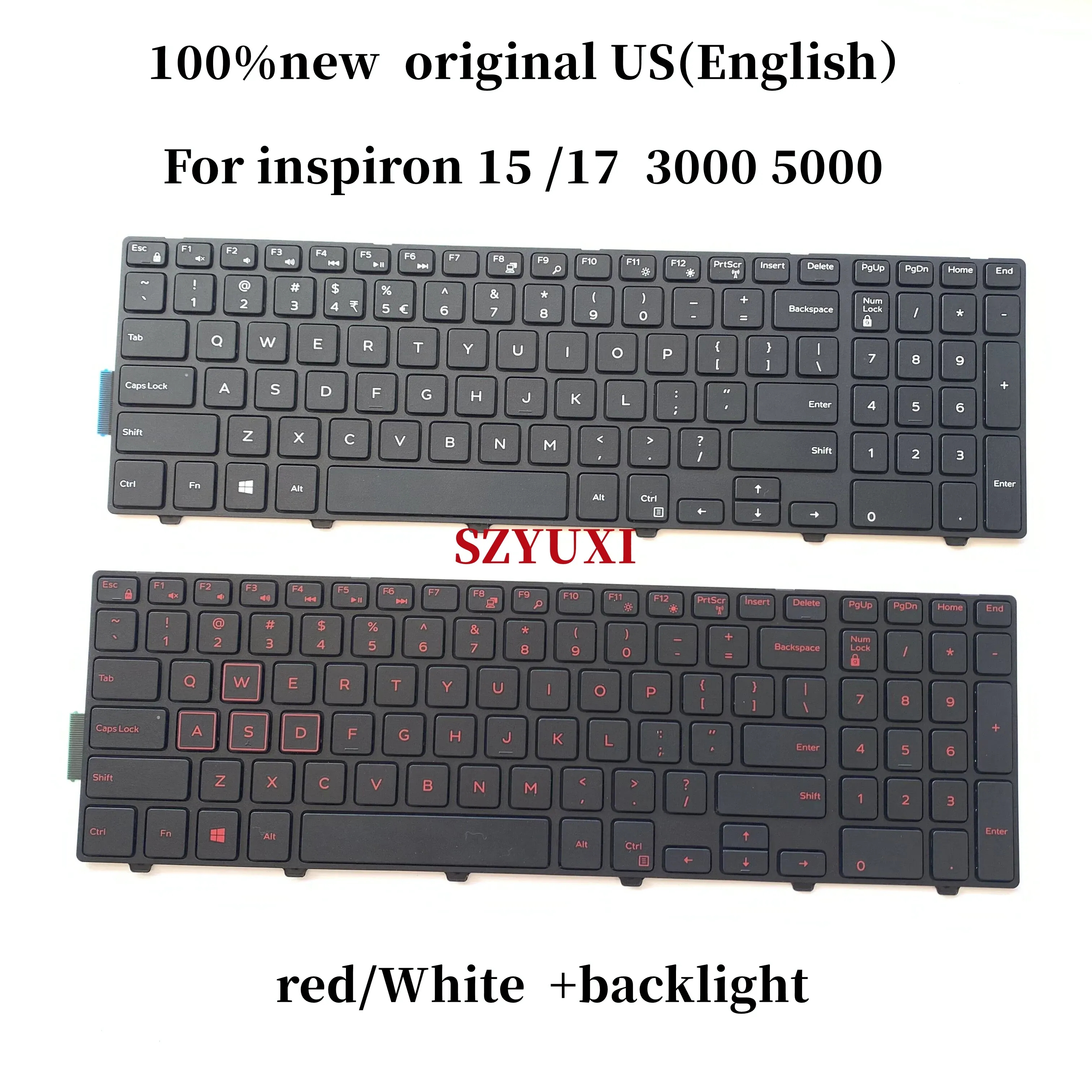 Claviers 100% Nouvel anglais américain original pour Dell Inspiron 15 17 5577 5576 3541 3542 3543 5547 5548 5542 7557 7559 Backlight du clavier 0v9f14