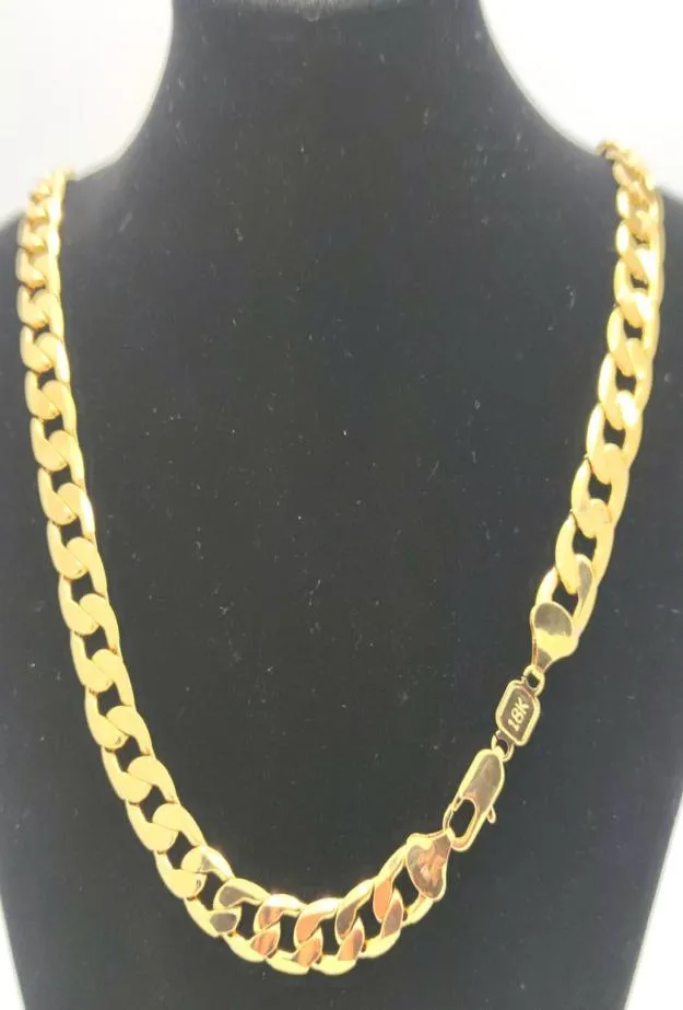 DIY Stamp 18K Gold Filled CubanCurb Link Chain Necklace Miami PT Fully Choker Hip Hop 247327661