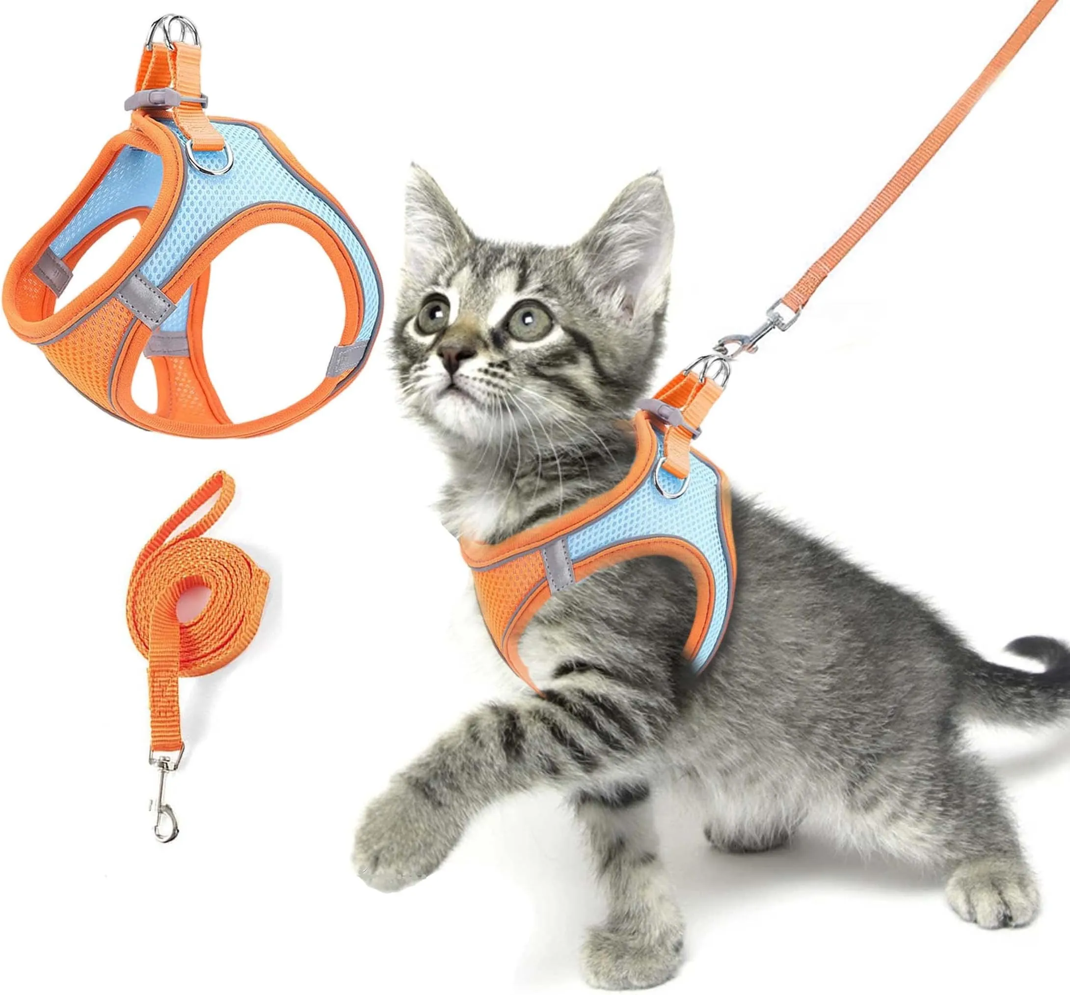 Escape Proof Cat Vest Harness & Leash Set - Reflective, Breathable, XXS ...