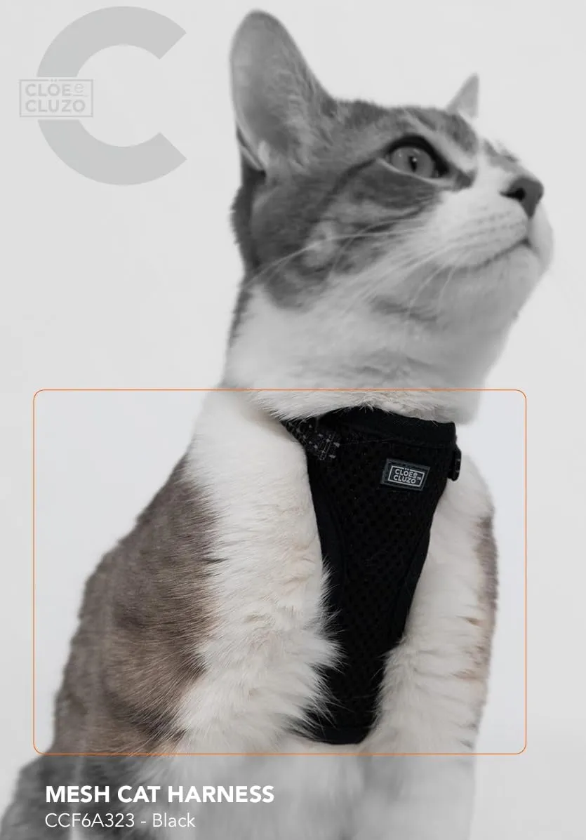how to put on a mesh cat harness